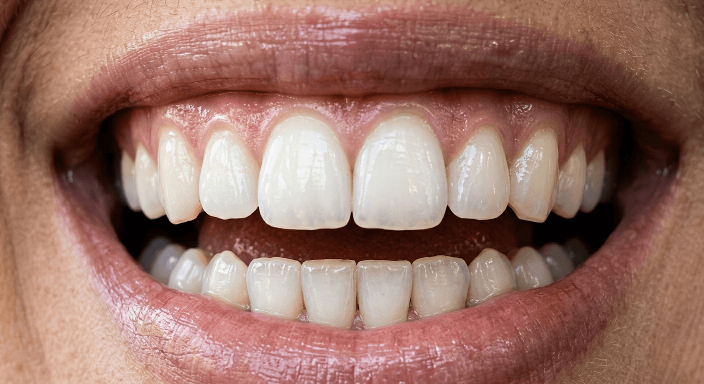 After teeth whitening treatment – bright white smile result at JK Dental Dental Clinic Salem Tamil Nadu